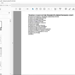 Tadano TM-Z500 31042010070B FRAME/STD,REMOTE-RADIO CONT Parts Manual PDF