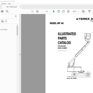 Terex Aerials MP 40 Parts Manual - PFD DOWNLOAD
