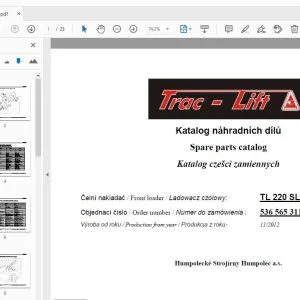 Trac-Lift TL 220 SLx Parts Manual - PDF DOWNLOAD