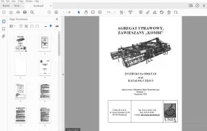 UNIA AGREGAT UPRAWOWY, ZAWIESZANY „KOMBI INSTRUKCJA OBSŁUGI oraz KATALOG CZĘŚCI - PDF