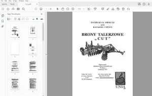 UNIA CUT BRONY TALERZOWE INSTRUKCJA OBSŁUGI oraz KATALOG CZĘŚCI - PDF