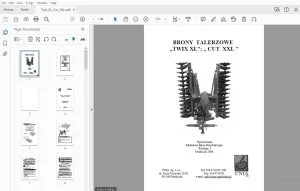 UNIA „TWIX XL”; „ CUT XXL ” BRONY TALERZOWE INSTRUKCJA OBSŁUGI oraz KATALOG CZĘŚCI  - PDF