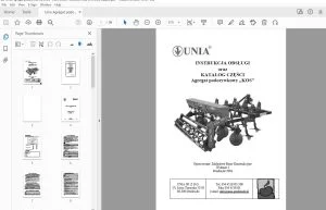 Unia Agregat podorywkowy „KOS” INSTRUKCJA OBSŁUGI oraz KATALOG CZĘŚCI - PDF DOWNLOAD