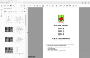 Unia Apollo 16,14,11,10,8 Rozrzutnik obornika KATALOG CZESCI ZAMIENNYCH - PDF