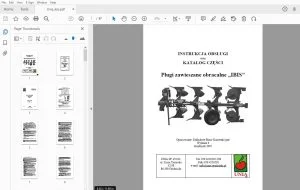 Unia Pługi zawieszane obracalne IBIS INSTRUKCJA OBSŁUGI oraz KATALOG CZĘŚCI  - PDF