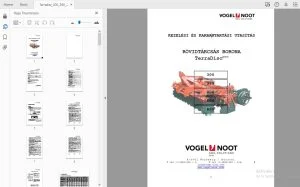 VOGEL & NOOT 300 350 400 500 600 TerraDisc RÖVIDTÁRCSÁS BORONA KEZELÉSI ÉS KARBANTARTÁSI UTASÍTÁS - PDF