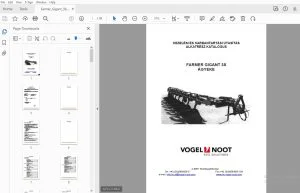 VOGEL & NOOT FARMER GIGANT 3S ÁGYEKE KEZELÉSI ÉS KARBANTARTÁSI UTASÍTÁS ALKATRÉSZ KATALÓGUS - PDF