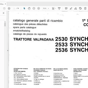 Valpadana 2530 SYNCHRO 2533 SYNCHRO 2536 SYNCHRO Parts Manual - PDF DOWNLOAD