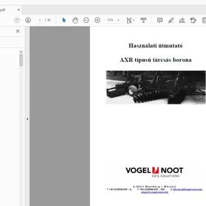 Vogel & Noot AXR típusú tárcsás borona Használati útmutató - PDF DOWNLOAD