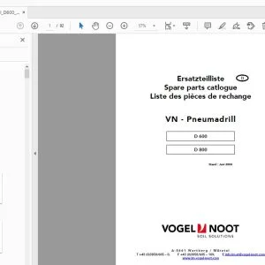 Vogel & Noot D600 D800 VN - Pneumadrill Parts Manual - PDF DOWNLOAD