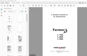 Vogel & Noot Farmer-L L750 L850 L950 Kezelési utasítás és alkatrészlista - PDF DOWNLOAD