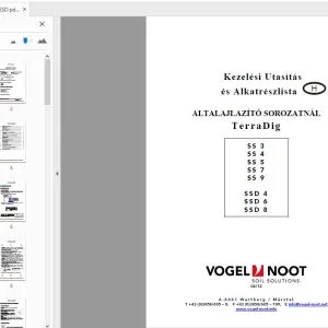 Vogel & Noot SS 3,4,5,7,9 SSD 4,6,8  Kezelési Utasítás és Alkatrészlista - PDF DOWNLOAD