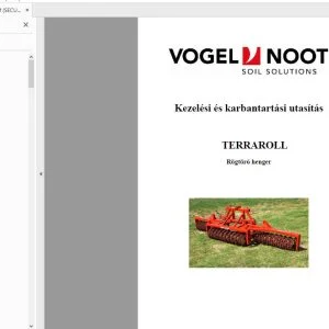 Vogel & Noot TERRAROLL Kezelési és karbantartési utasités - PDF DOWNLOAD
