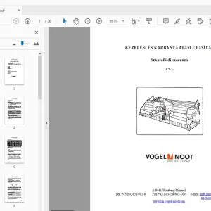 Vogel & Noot TST Szántóföldi szárzúzó KEZELÉSI ÉS KARBANTARTÁSI UTASÍTÁS - PDF DOWNLOAD