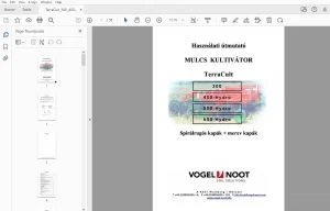 Vogel & Noot TerraCult 300, 400-Hydro, 500-Hydro, 600-Hydro MULCS KULTIVÁTOR Használati útmutató - PDF