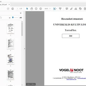 Vogel & Noot TerraFlex 300 UNIVERZÁLIS KULTIVÁTOR Használati útmutató - PDF