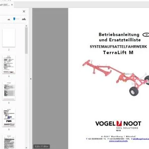 Vogel & Noot TerraLift M SYSTEMAUFSATTELFAHRWERK Betriebsanleitung und Ersatzteilliste - PDF