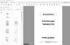 Vogel & Noot Tinemaster Scheibenegge Ersatzteilliste - PDF DOWNLOAD