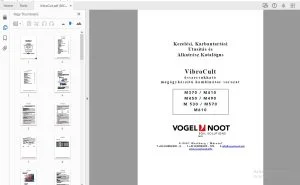 Vogel & Noot Vibrocult M370,410,450,450,490,530,570,610 Kezelési, Karbantartási Utasítás és Alkatrész Katalógus - PDF DOWNLOAD