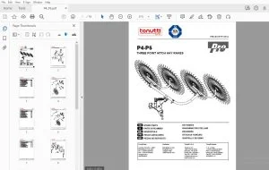 WOLAGRI TONUTTI P4-P5 THREE POINT HITCH HAY RAKES PARTS MANUAL - PDF