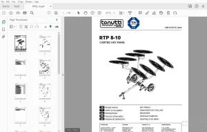 WOLAGRI TONUTTI RTP 8-10 CARTED HAY RAKES PARTS MANUAL - PDF DOWNLOAD