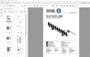 WOLAGRI TONUTTI T6-T7-T8-T9-3GW HAY RAKES PARTS MANUAL - PDF
