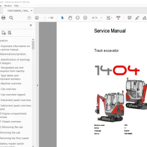 Wacker Neuson 1404 Track Excavator Service Manual 1000166693 PDF
