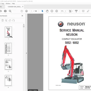 Wacker Neuson 5002 / 6002 Compact Excavator Service Manual PDF