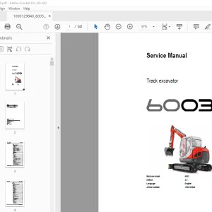 Wacker Neuson 6003 Track Excavator Service Manual 1000129840 PDF