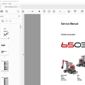 Wacker Neuson 6503 Mobile Excavator Service Manual 1000165866 PDF