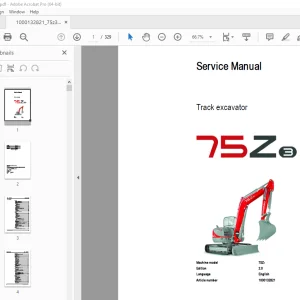 Wacker Neuson 75Z3 Track Excavator Service Manual 1000132821 PDF