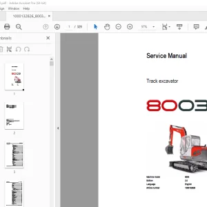 Wacker Neuson 8003 Track Excavator Service Manual 1000132826 PDF