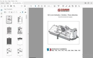 ZANON TML-TSL-TFX-TFZ-TFG-UNI-TMU-TMS-TST Livret d’utilisation - Entretien - Pièces détachées - PDF