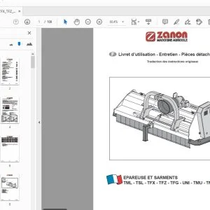 ZANON TML-TSL-TFX-TFZ-TFG-UNI-TMU-TMS-TST Livret d’utilisation - Entretien - Pièces détachées - PDF