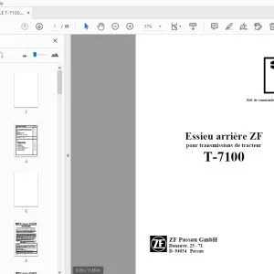 ZF T-7100 REAR AXLE transmissions de tracteur MANUEL DE RÉPARATION - PDF DOWNLOAD