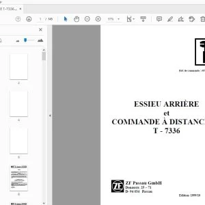 ZF T-7336 ESSIEU ARRIÈRE et COMMANDE À DISTANCE MANUEL DE RÉPARATION - PDF