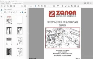 Zanon COMPRESSORI ATTREZZATURE PNEUMATICHE SCATOLE DI TRASMISSIONE Catalogo ricambi - PDF