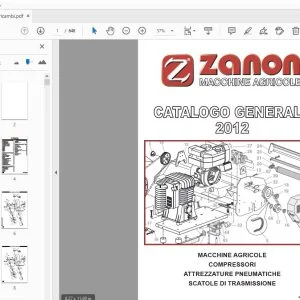 Zanon COMPRESSORI ATTREZZATURE PNEUMATICHE SCATOLE DI TRASMISSIONE Catalogo ricambi - PDF
