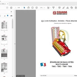 Zanon TMO-TMC-TMH-TMA MULTI-USAGE ÉPAREUSE DE BAS-CÔTÉS Livret d’utilisation, Entretien & Pièces détachées - PDF