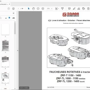 Zanon ZRF-T 1150-1400, ZRF-TL 1000-1150 médias ZRF-TL 1200-1400 lourd Entretien  - PDF