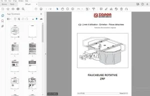 Zanon ZRF faucheuse rotative Livret d’utilisation Entretien Pièces détachées - PDF