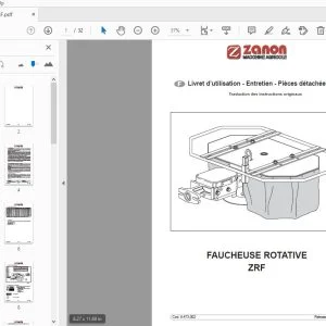 Zanon ZRF faucheuse rotative Livret d’utilisation Entretien Pièces détachées - PDF