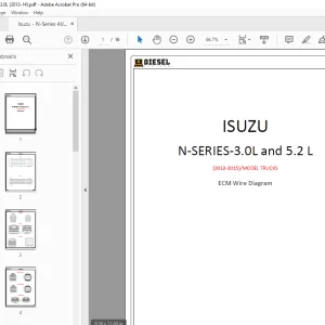 2013-2015 Isuzu N SERIES 3.0 L & 5.2 L Trucks Wiring Diagram Manual PDF