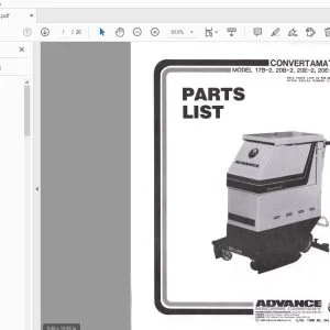 ADVANCE 17B-2, 20B-2, 20E-2, 20E-2-5 CONVERTAMATIC PARTS MANUAL - PDF DOWNLOAD