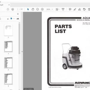 ADVANCE AQUATRON A80XL, A80XL-5 PARTS MANUAL - PDF DOWNLOAD