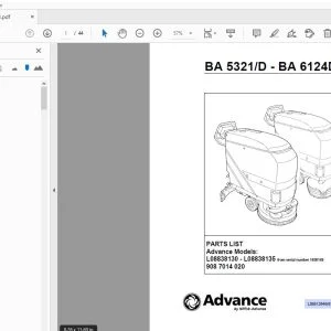 ADVANCE BA 5321D - BA 6124D PARTS MANUAL L08812649 - PDF DOWNLOAD