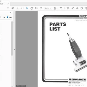 ADVANCE CARPETWIN 200 PARTS MANUAL - PDF DOWNLOAD