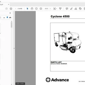ADVANCE CYCLONE 4500 56380625 PARTS MANUAL - PDF DOWNLOAD