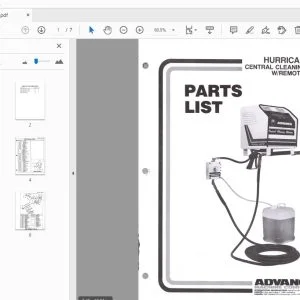 ADVANCE HURRICANE 600 C CENTRAL CLEANING STATION WREMOTE HOOK-UP PARTS MANUAL - PDF DOWNLOAD