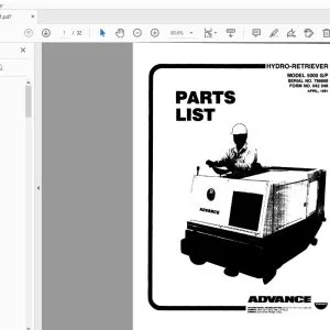 ADVANCE HYDRO-RETRIEVER 5000 GP PARTS MANUAL 796668 - PDF DOWNLOAD